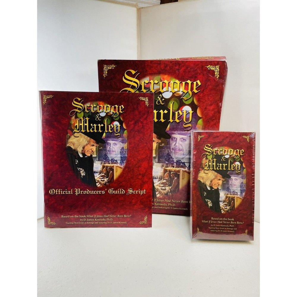 VHS SCROOGE & MARLEY w Official Producers Guide Script in Sleeve Vintage Sealed
